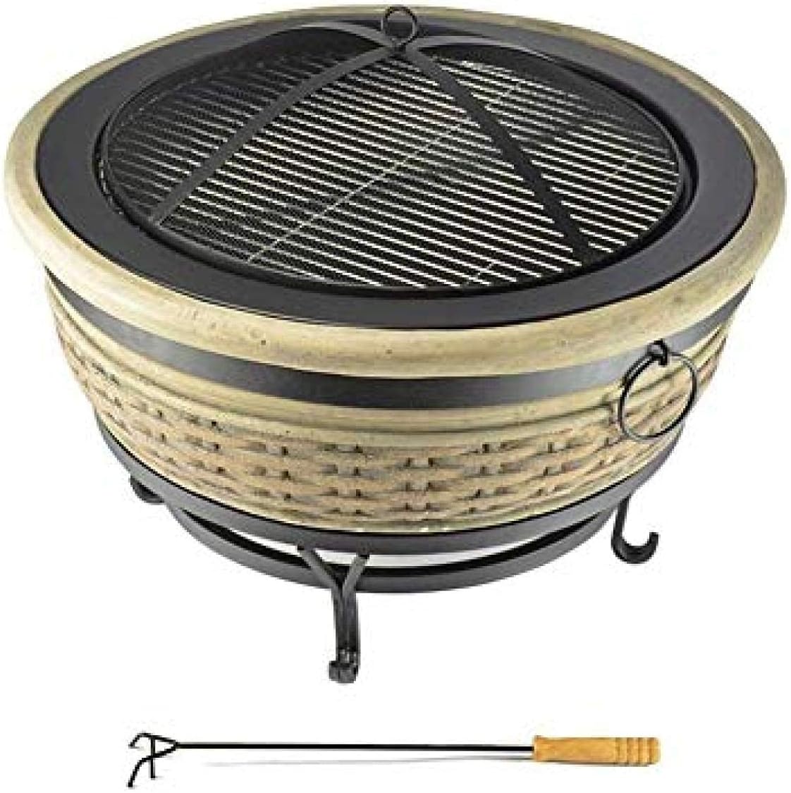 Products Fire Pit BBQ Grill Fire Bowl Outdoor Bowl Garden Stone Barbecue Bonfire Grill Heating Brazier Magnesia Round Table Tabletop Stove