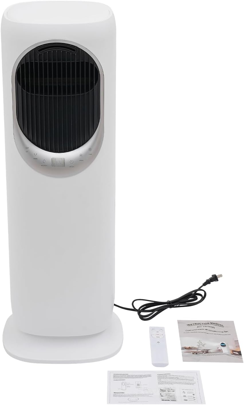 Tower Heater and Fan Combo, Dual-Purpose Heating and Cooling Air Conditioner Fan, LED Display, 60.8-104°f, Standing Fan and Heater Combo, For Bedrooms, Living Rooms, Kitchens, And Studies
