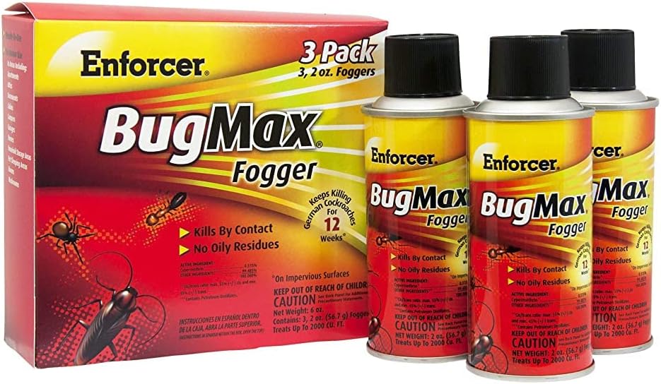 Enforcer BugMax Fogger - 2 oz (Case of 36) - EBMFOG2 - Keeps Killing German Cockroaches for 12 Weeks on Impervious Surfaces