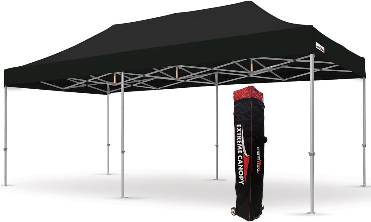 Extreme Canopy Heavy Duty Aluminum Instant Popup Canopy (10ft x 20ft, Black)