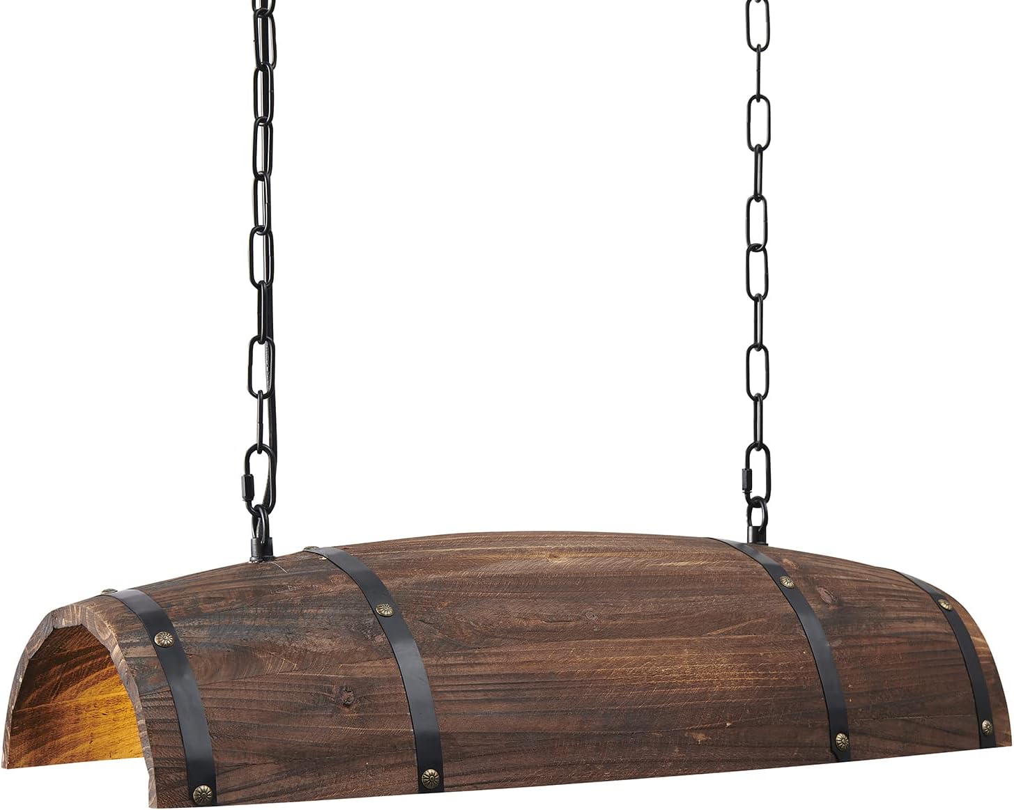 Newrays Antique Wood Wine Barrel Pendant Lamp Hanging Rustic Kitchen Bar Ceiling Lamp Light Fixtures