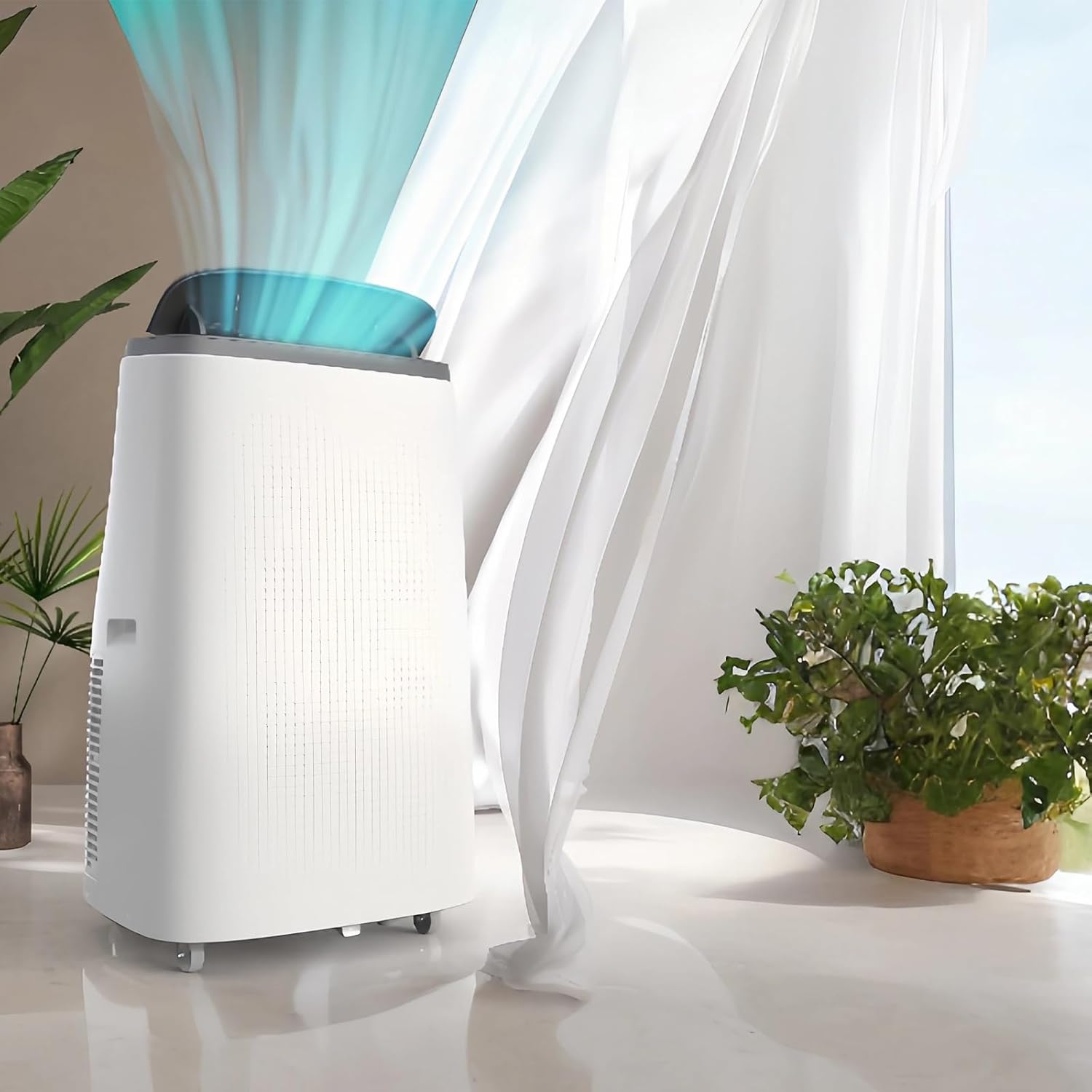 DEXSO 14000 BTU Quiet AC Unit Portable Air Conditioners, Fast Cooling Floor Air Conditioner with Remote, Window Installation Kit