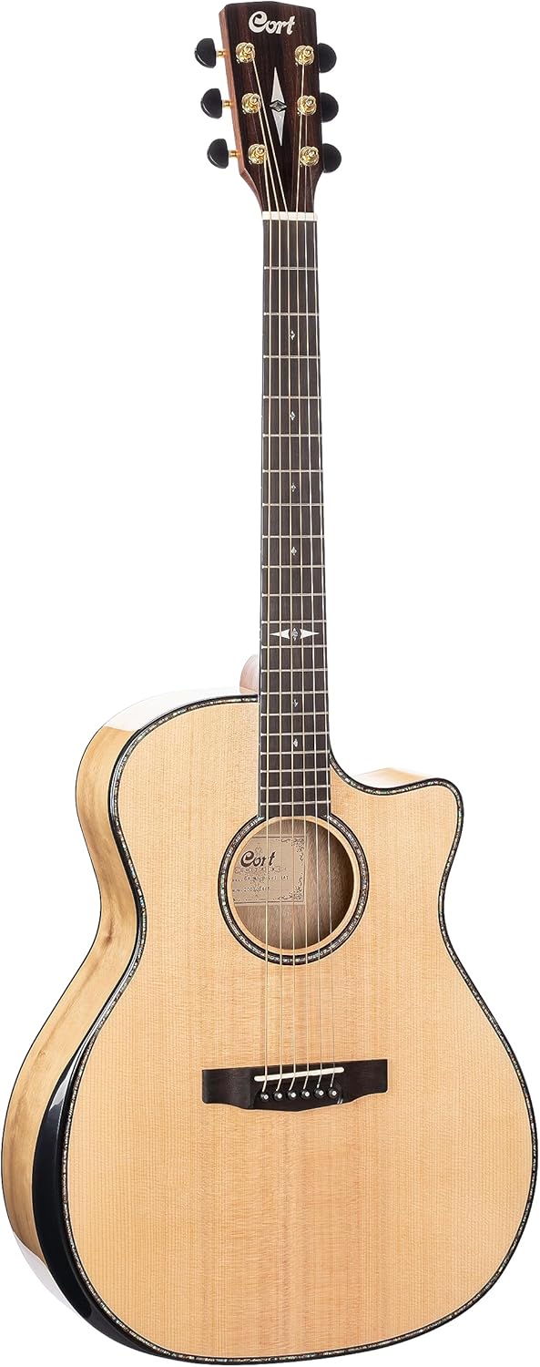 Cort 6 String Acoustic-Electric Guitar, Right, Natural Glossy, Full (GAMYBEVELNAT-U)