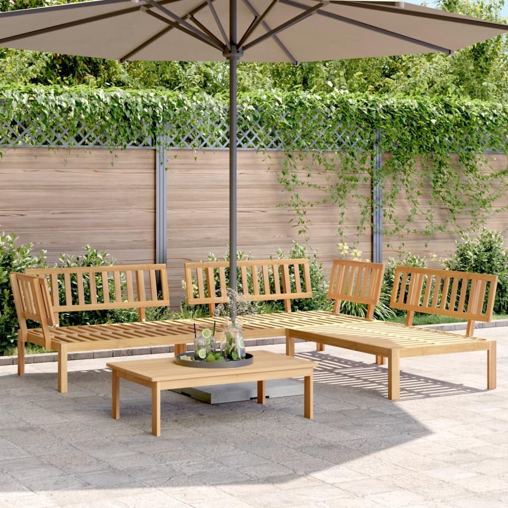 Patio Furniture, 4 Piece Patio Pallet Sofa Set Solid Wood Acacia