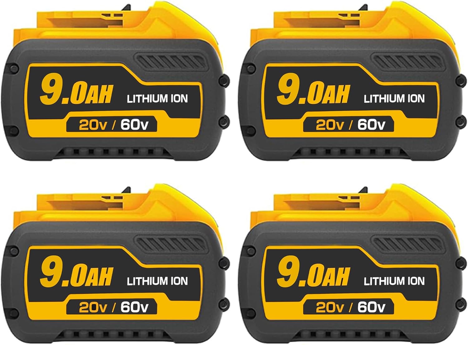 4 Packs 60V MAX DCB609 Replace for dewalt 60 Volt max Batteries Compatible with Dewalt 20V/ 60V Cordless Power Tools and Chargers