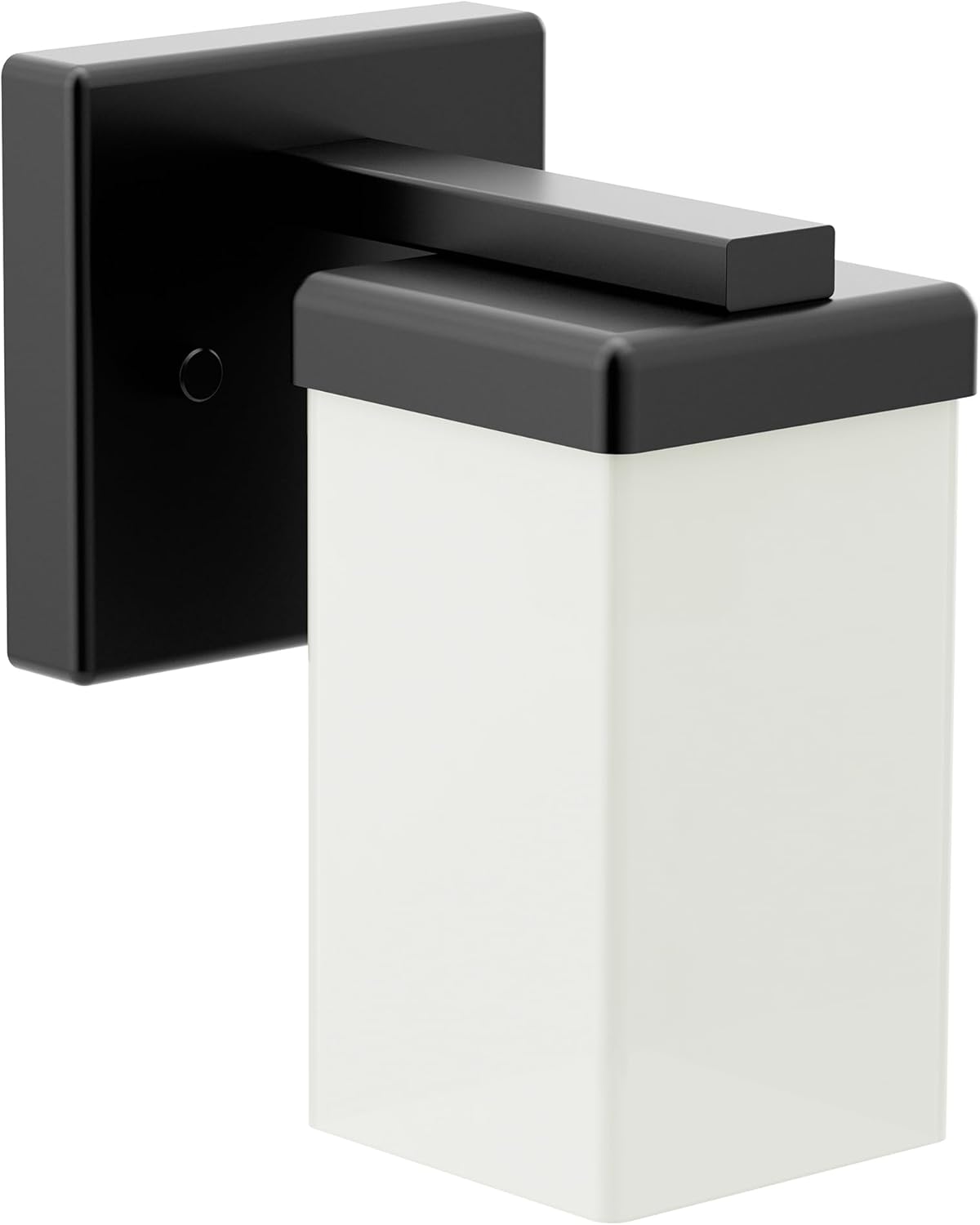 Moen 90 Degree Matte Black 1-Light Dual-Mount Bath Bathroom Vanity Light Fixture with Frosted Glass, YB8861BL
