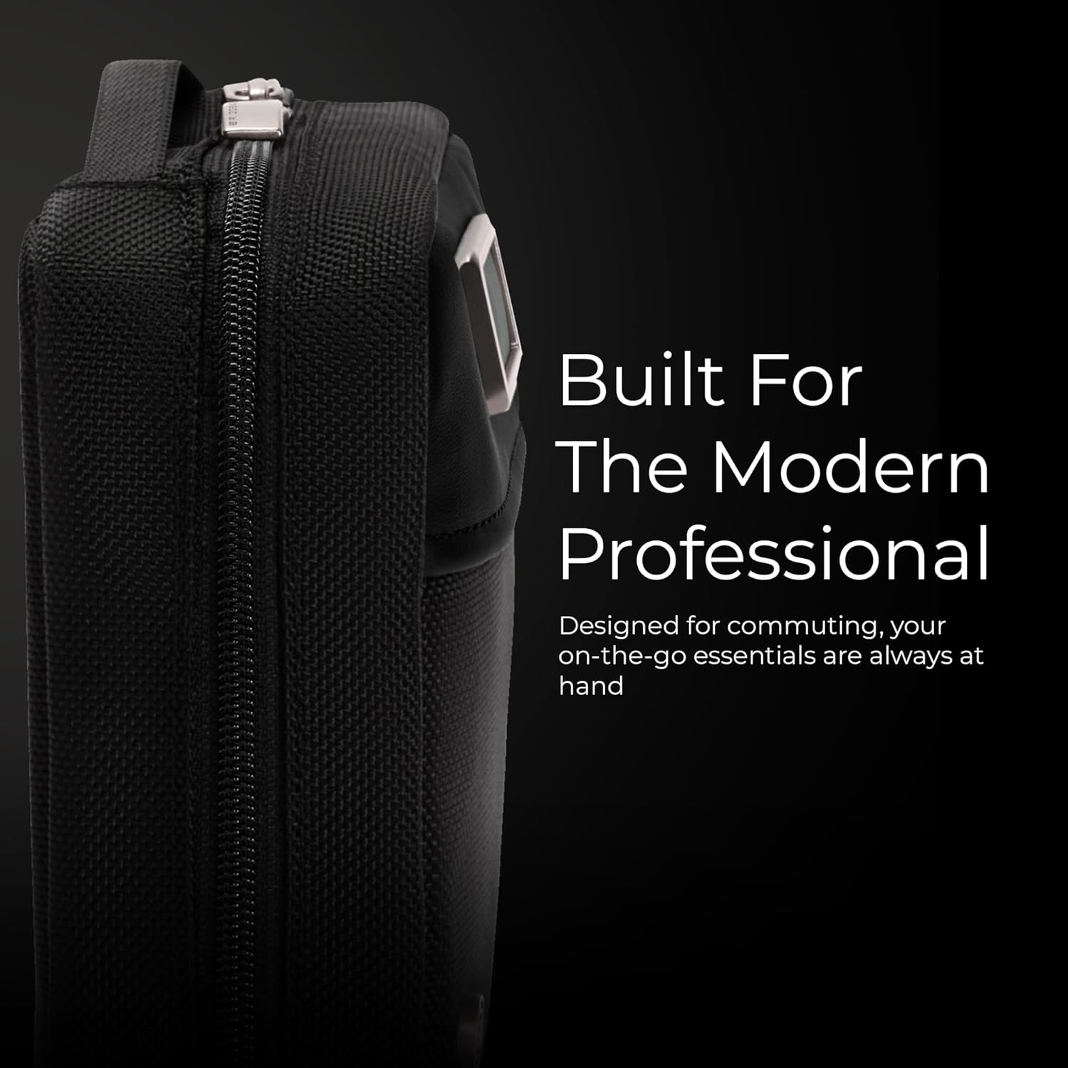 Briggs & Riley Tech Pouch Kit - Electronics Organizer Travel Case, Cable Storage Bag for Cords, Hard Drives, & Tech Accessories, Leather Touchpoints, Durable Fabric - @work Collection, Black