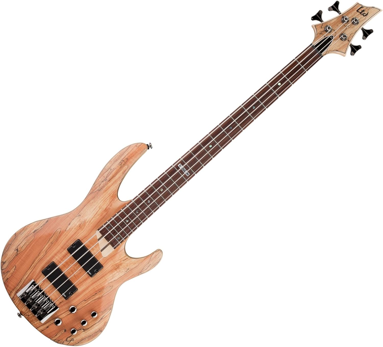 ESP LTD B-204SM Spalted Maple Bass Guitar, Natural Satin