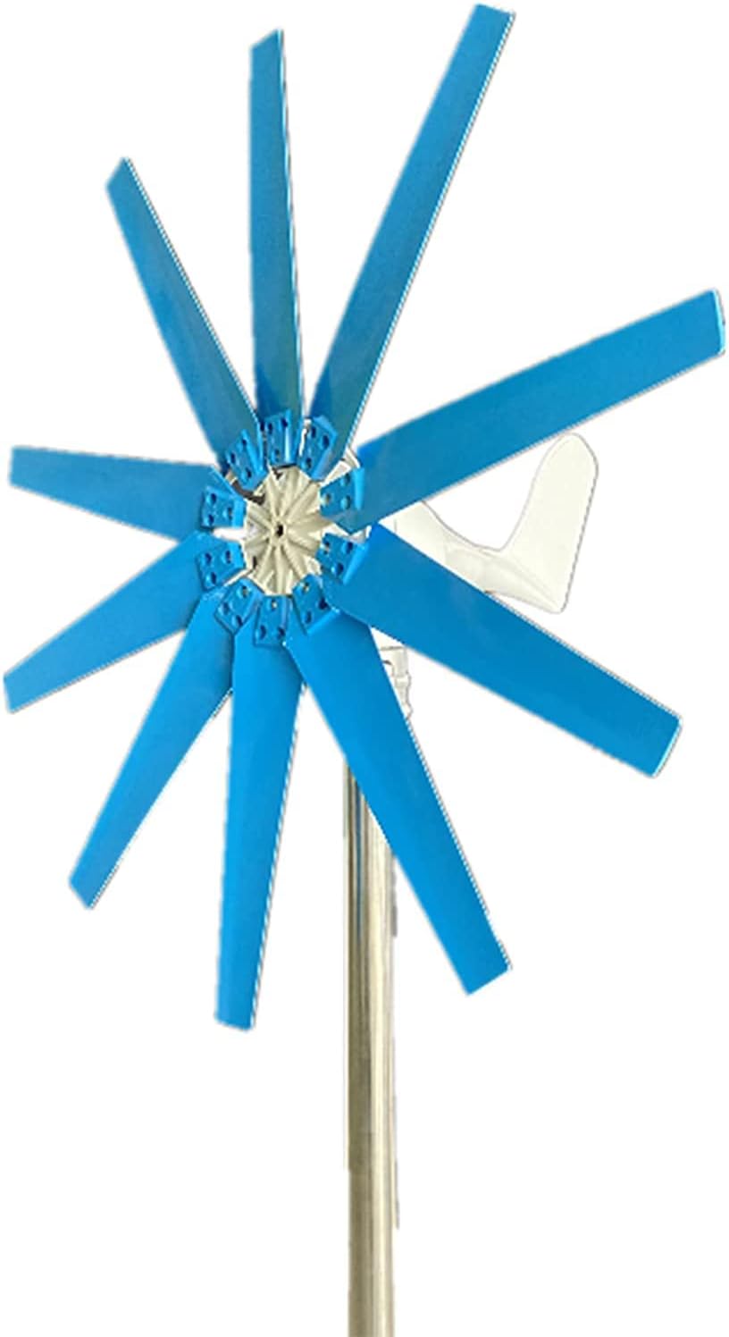 Horizontal Wind Generator 10000 W, 10 Blades 12 V 24 V 48 V Wind Power Systems Generator Easy Installation with Generator Controller for Home Or Camping