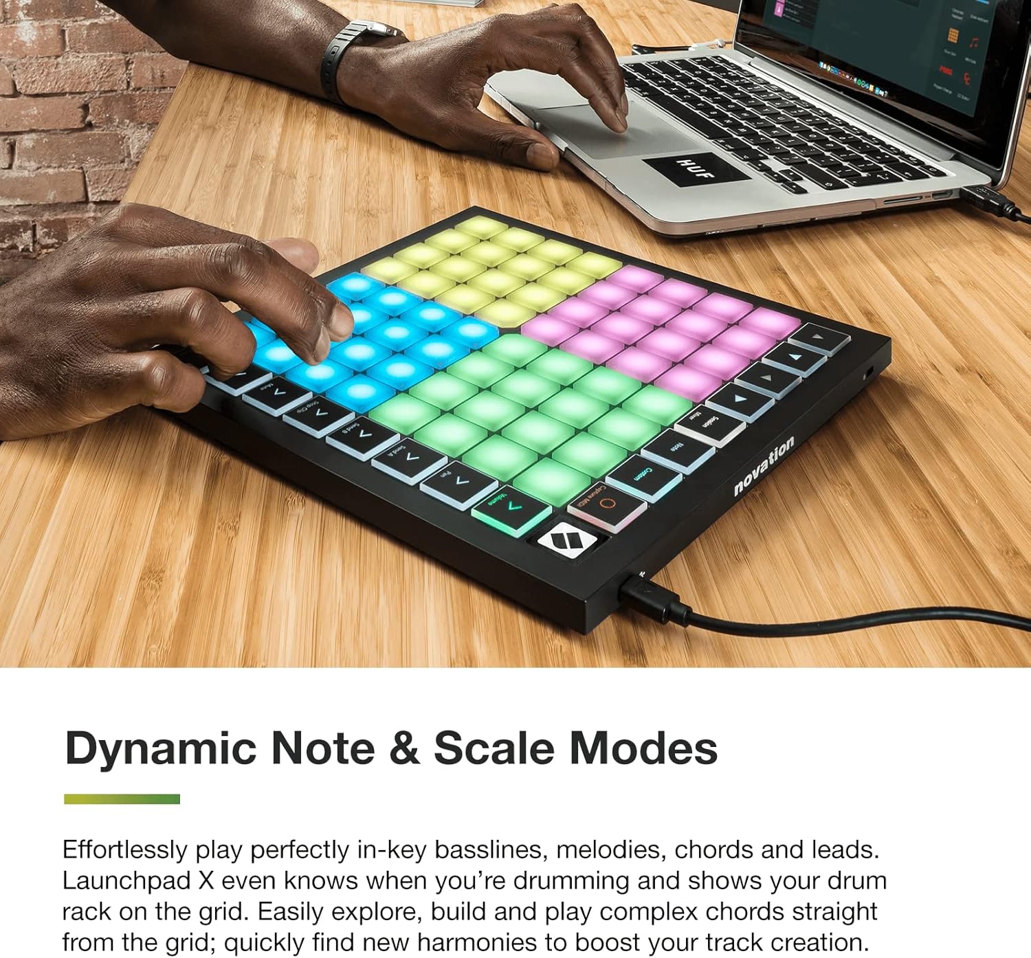 Novation Launchpad X MIDI Grid Controller for Ableton Live/Logic Pro — Easy Controls, Dynamic Note Playing, Scale Modes