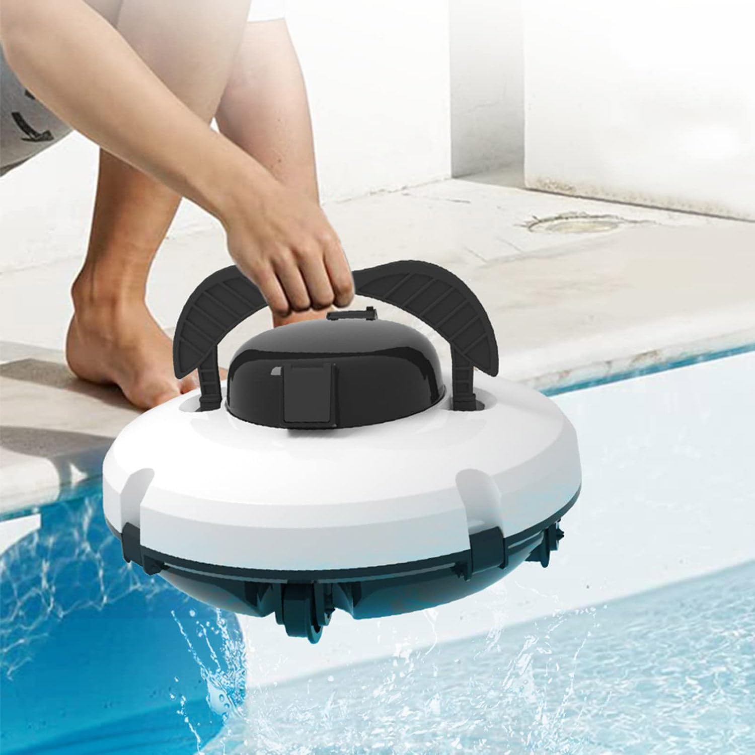 Pool robot battery for 120 mins, fully automatic pool cleaner floor, pool vacuum with navigation & route planning, for pools above or in The ground up to 100 ㎡