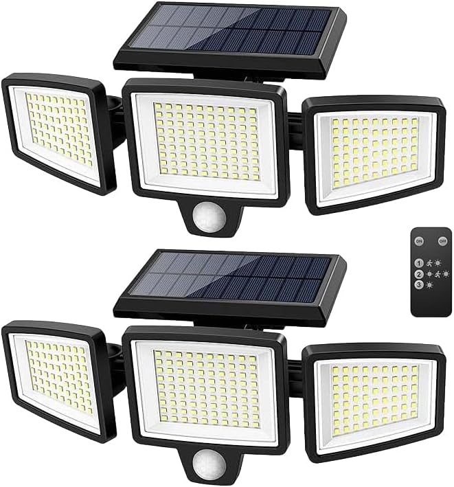 Saker Solar Outdoor Lights,Waterproof Outdoor Garden Light with Adjustable Heads and Long-Lasting Solar Battery (2 Sets)
