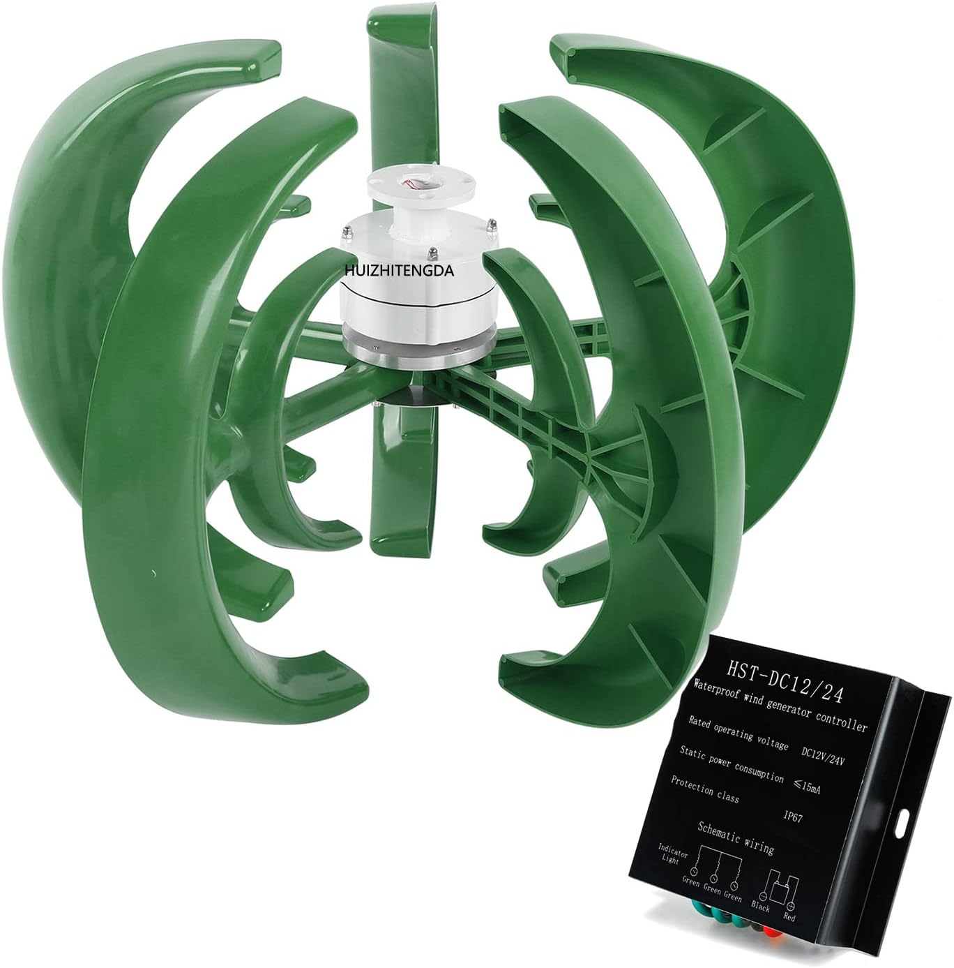 12V-220V Wind Turbine Generator,1000W-3000W Vertical Axis Windmill with MPPT Hybrid Controller Inverter for Home Use