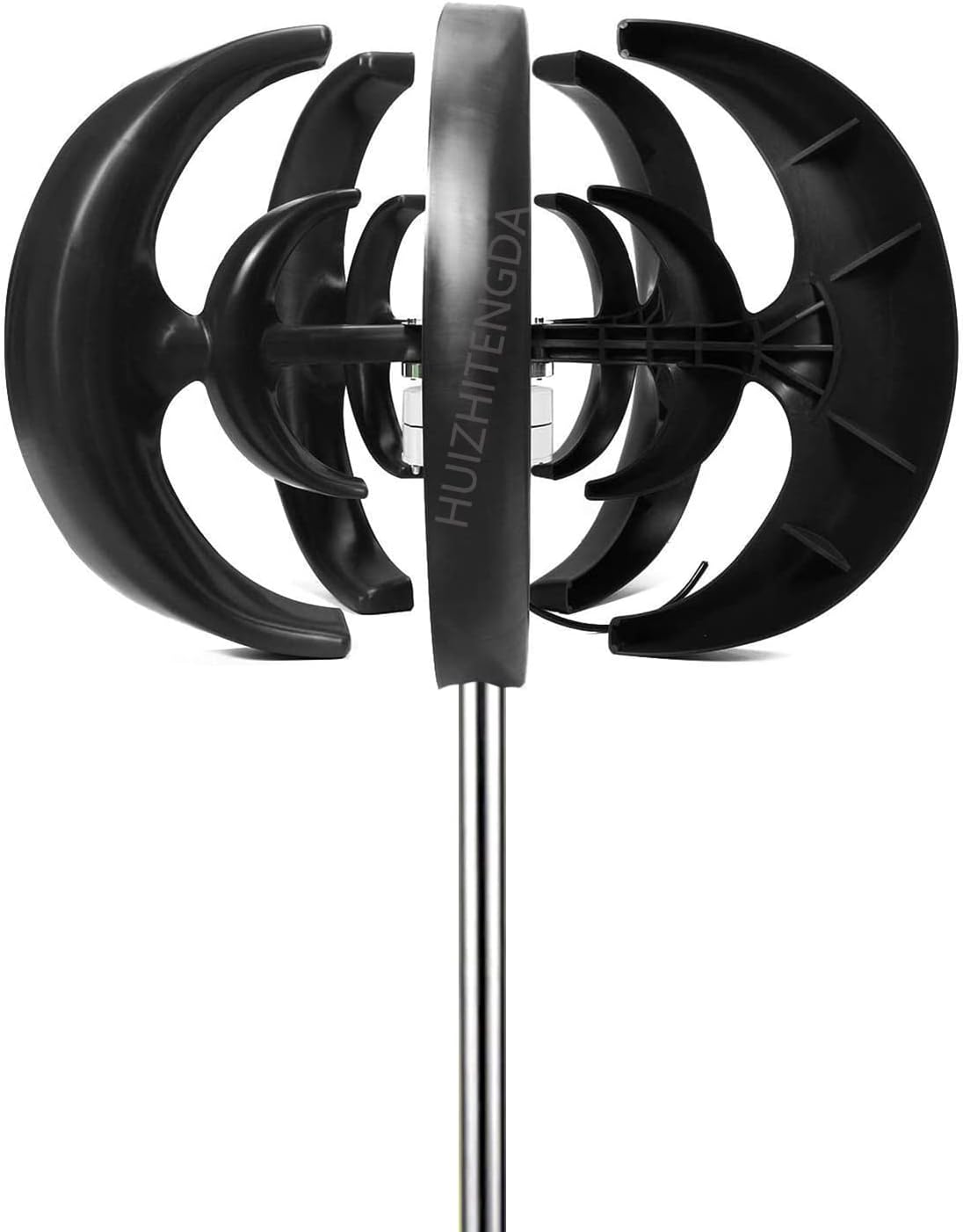 Vertical Wind Turbine Generator,2000W 12V 24V 48V Lantern Vertical Axis Permanent Magnet Wind Turbine Generator Kit for Home Camping (Black)