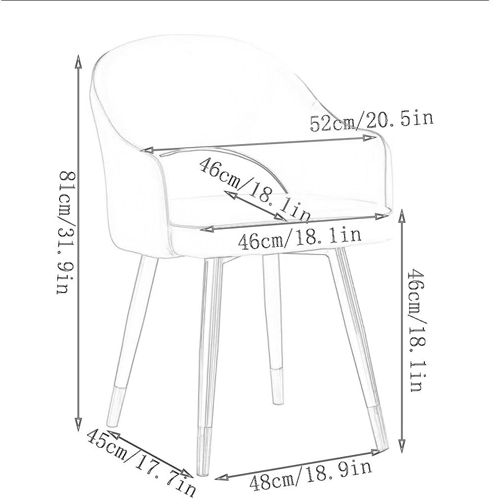 WKWKW Kitchen Kitchen Dining Chairs Wear Resistant Leather Modern Living Dining Room Accent Arm Chairs Carbon Steel Legs Office Lounge Chair(Yellow+Grey)