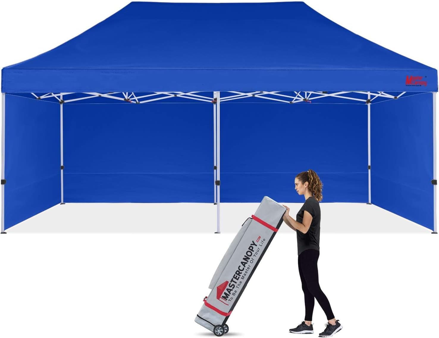 MASTERCANOPY Heavy Duty Pop-up Canopy Tent with Sidewalls (10x20,Blue)
