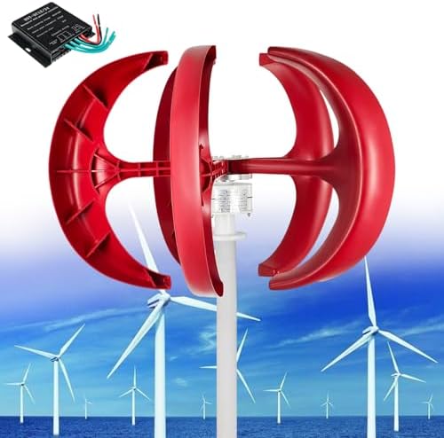 Wind Turbine Home Use Horizontal Generator Kits Blades with Controller to Charge Batteries Off Generator,12000W Vertical Wind Turbine Kit - 5 Blades Wind Generator, 3 Phase AC Permanent Magn
