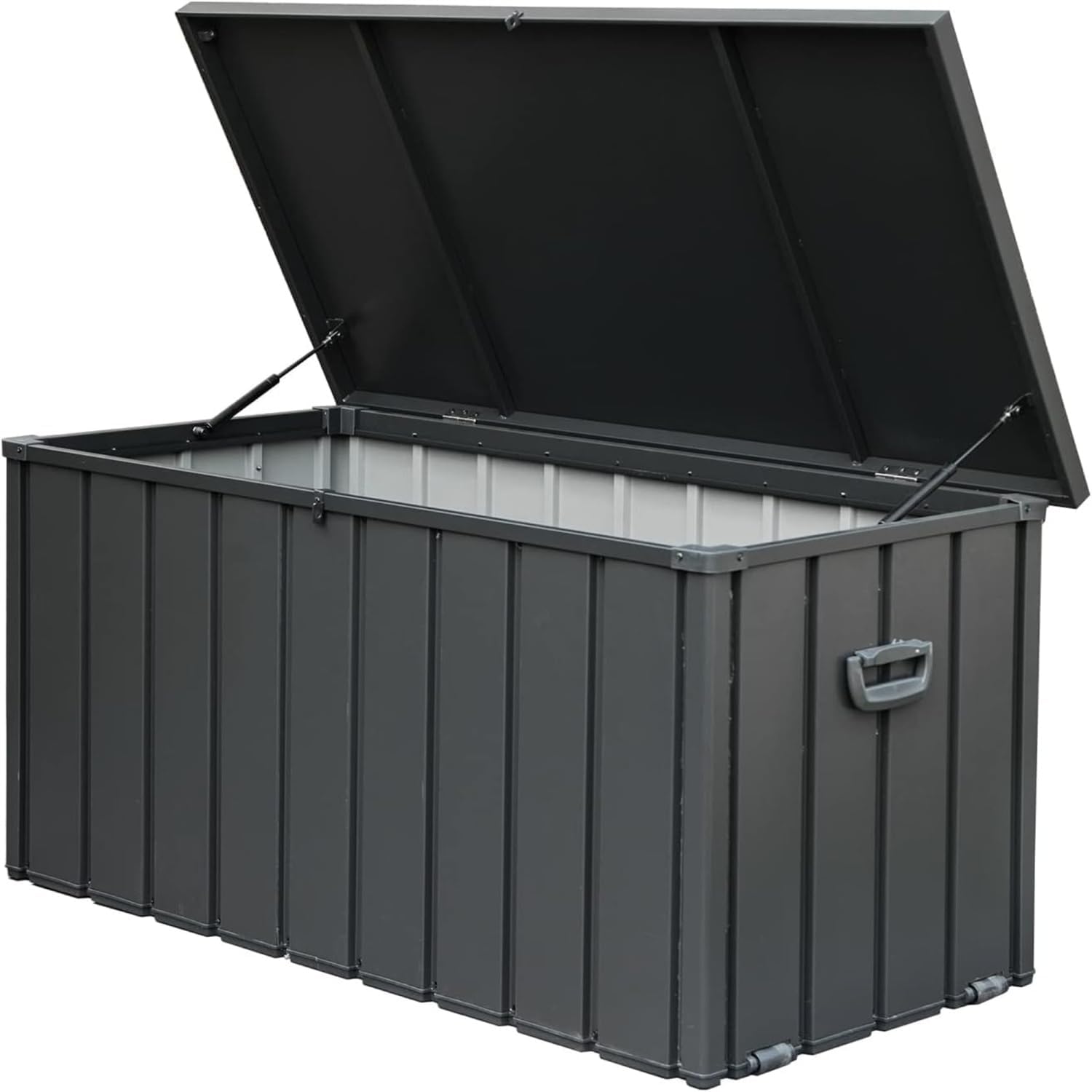 200 Gallon Weatherproof Storage Deck Box - Large Outdoor Patio Bin for Cushions, Tools & More - Dark Gray