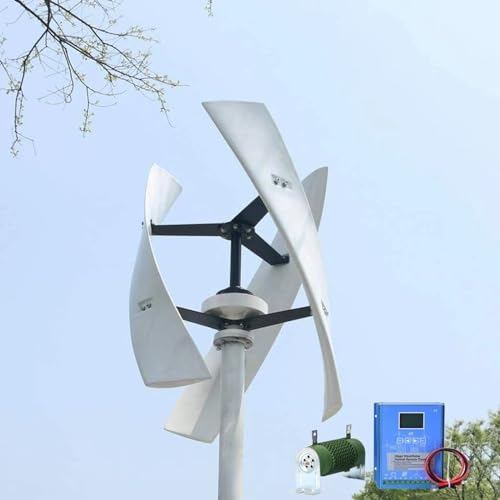 3000W Vertical Axis Wind Turbine Generator Kit - 12V/24V/48V Free Energy Windmill for Home - Efficient Maglev Breeze Start - Red Color, Ideal for Sustainable Energy Solutions