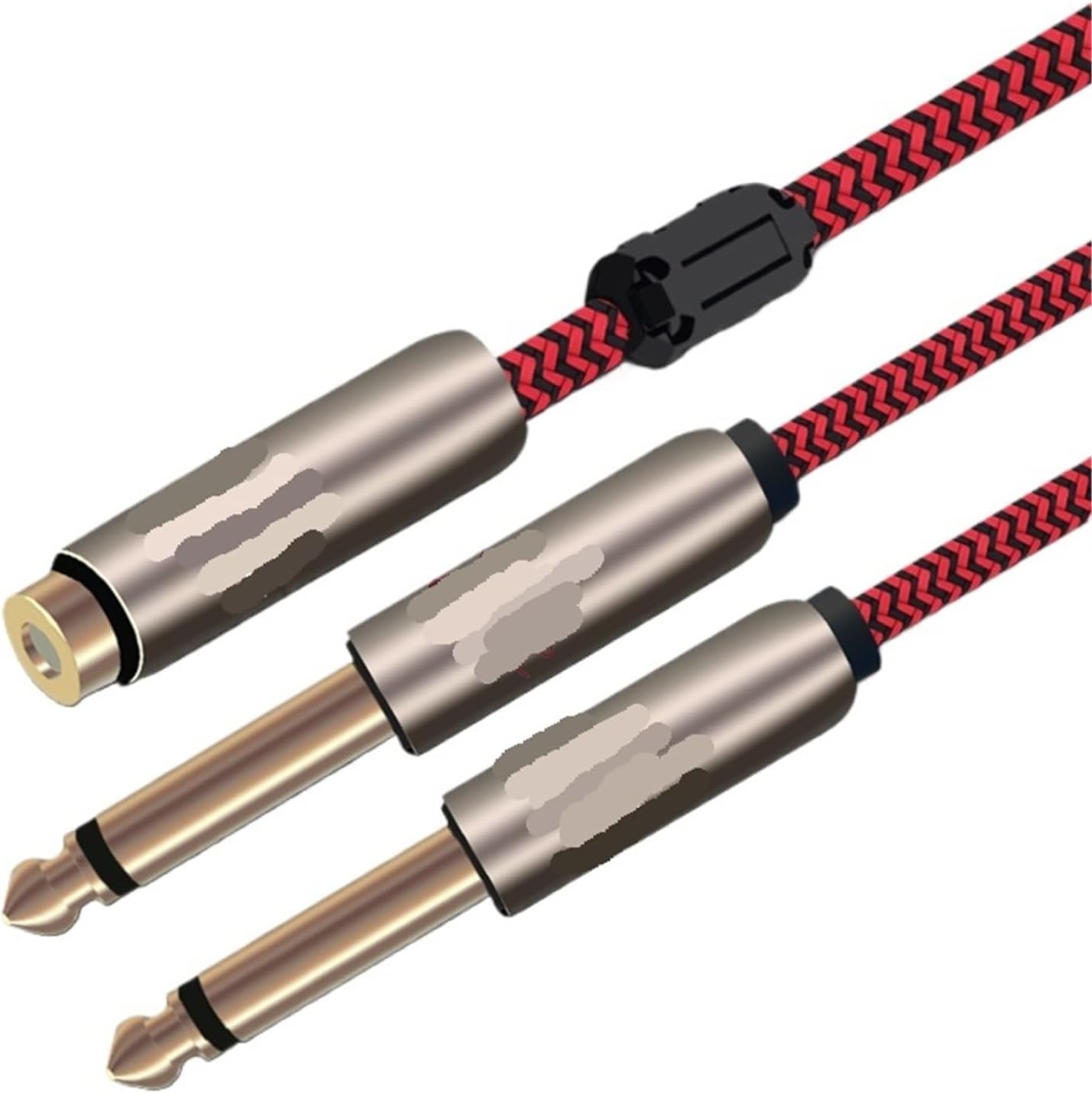 Audio Cable Mini Jack Female 3.5mm to Dual 6.35mm Male for Speaker Audio Lead Power Amplifier Mixing Console Cable 0.75m 1m(Straight,3m)