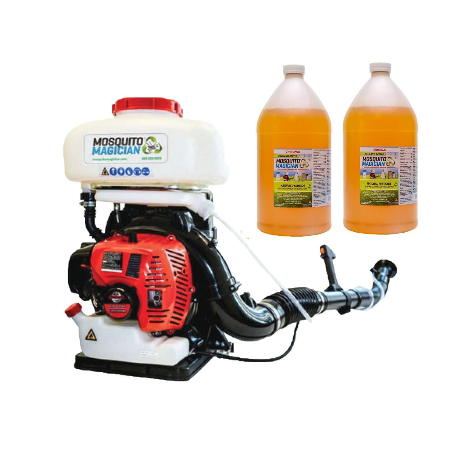 Mosquito Magician Backpack Fogger w/ 2 Gallons Liquid Concentrate - Gas Powered - Kills Mosquitoes, Fleas, and Fire Ants - Efficient Coverage - Easy & Comfortable Use - Ideal for Large Properties