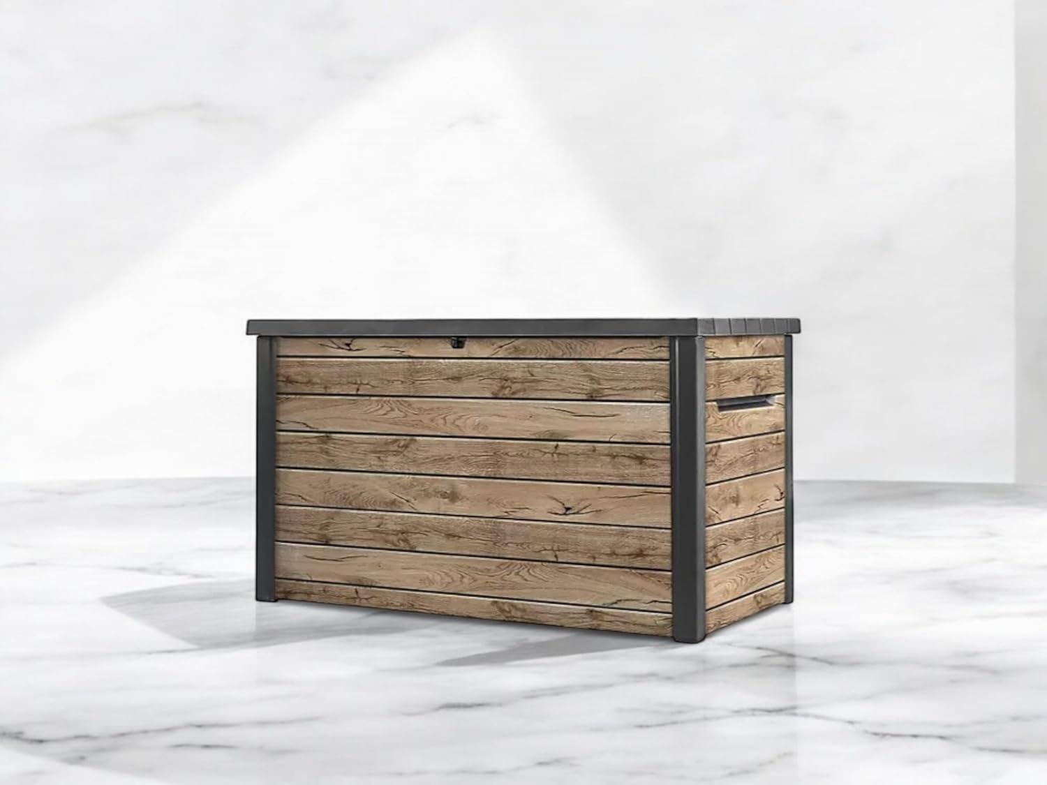 Nature Wood Design Storage Box, Weather-Resistant Deck Container, Perfect for store anything Indoor and Outdoor. (Natrul Wood Brown, 230 Gallon(32.7