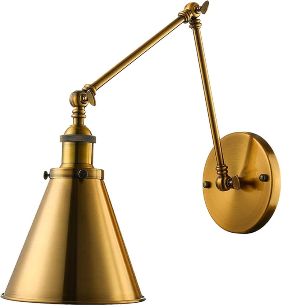 Wall Lighting Fixtures Industrial Swing Arm Metal Wall Sconce Up Down Adjustable Wall Lamp Wall Mounted Lighting Fixture Compatible with Reading Room Bedroom Bedside Hallway Foyer Kitchen (Color : 1 P