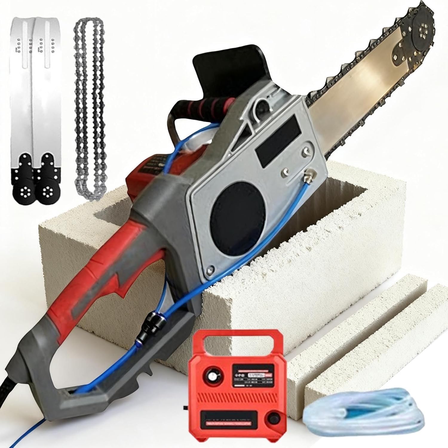 Power Concrete Saw,Electric Concrete Chain Saw,5800/6500w Wet Water Supply Dust Removal Electric Wall Chaser with Water Pump,for Cutting Concrete,Steel Bars,Marble(Cutting Depth35/48cm) 48cm