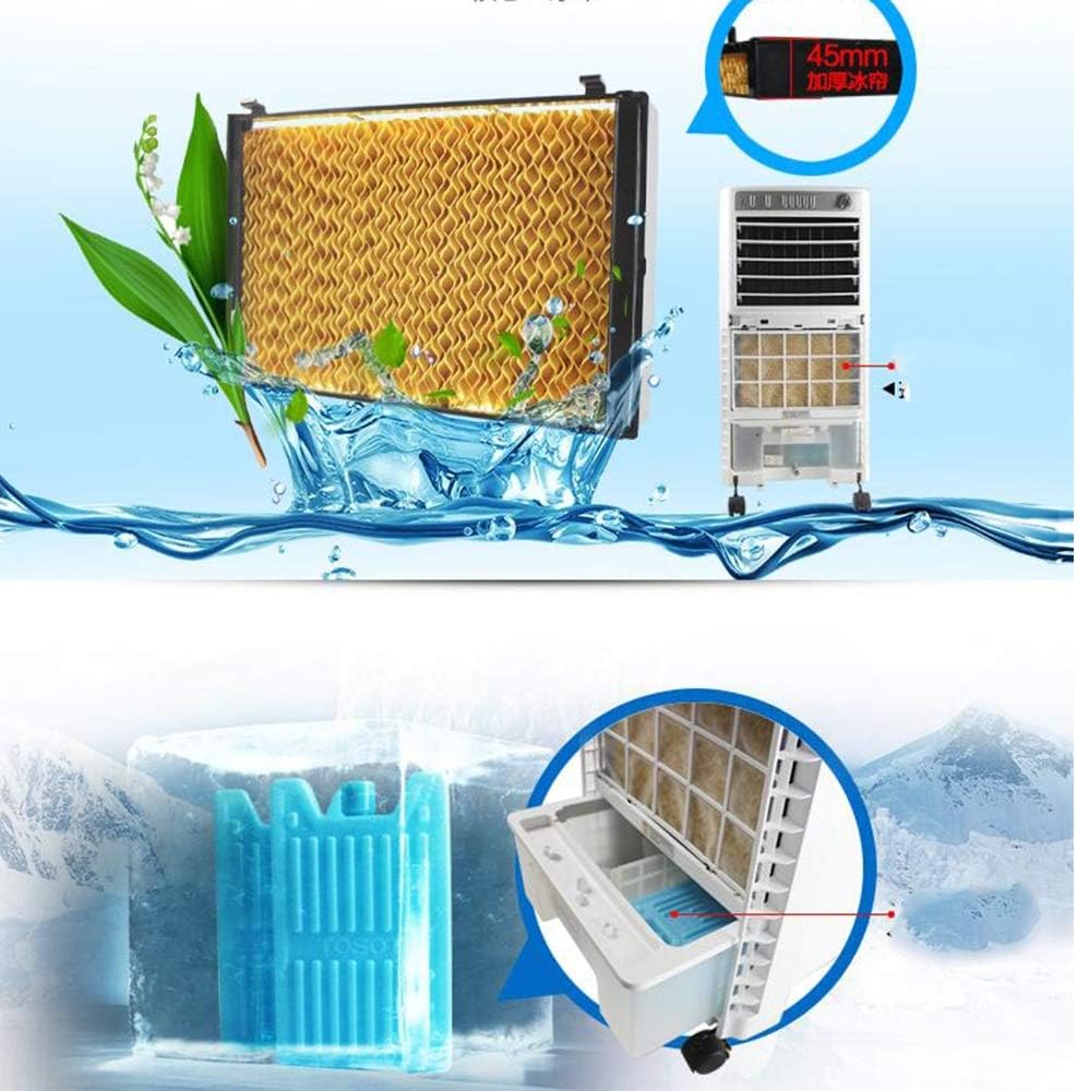 Cooling Fans Portable Air Conditioner Fan, 80° Oscillation,4 speeds, 2H Timing Evaporative Air Cooler Cooling Fan with for Home, Office, 65W 3 Speed Setting