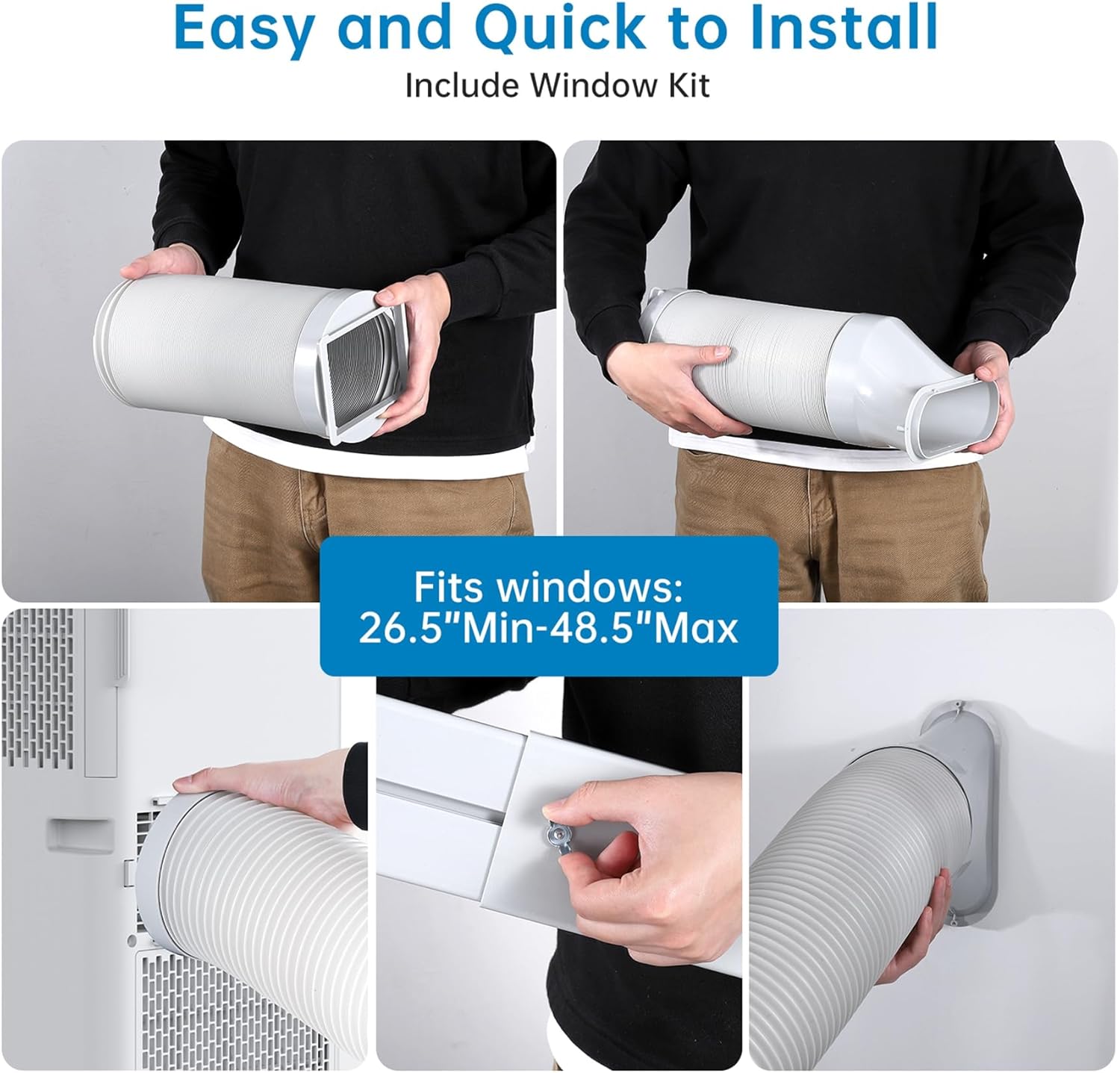 8000 BTUs Portable Air Conditioner, Cooling, Dehumidifying, Fan 3-in-1 Mode, with Remote Control & Retractable Window Kit, 24H Timer, LED Display, Cools up to 350 Sq. Ft. for Small Apartments