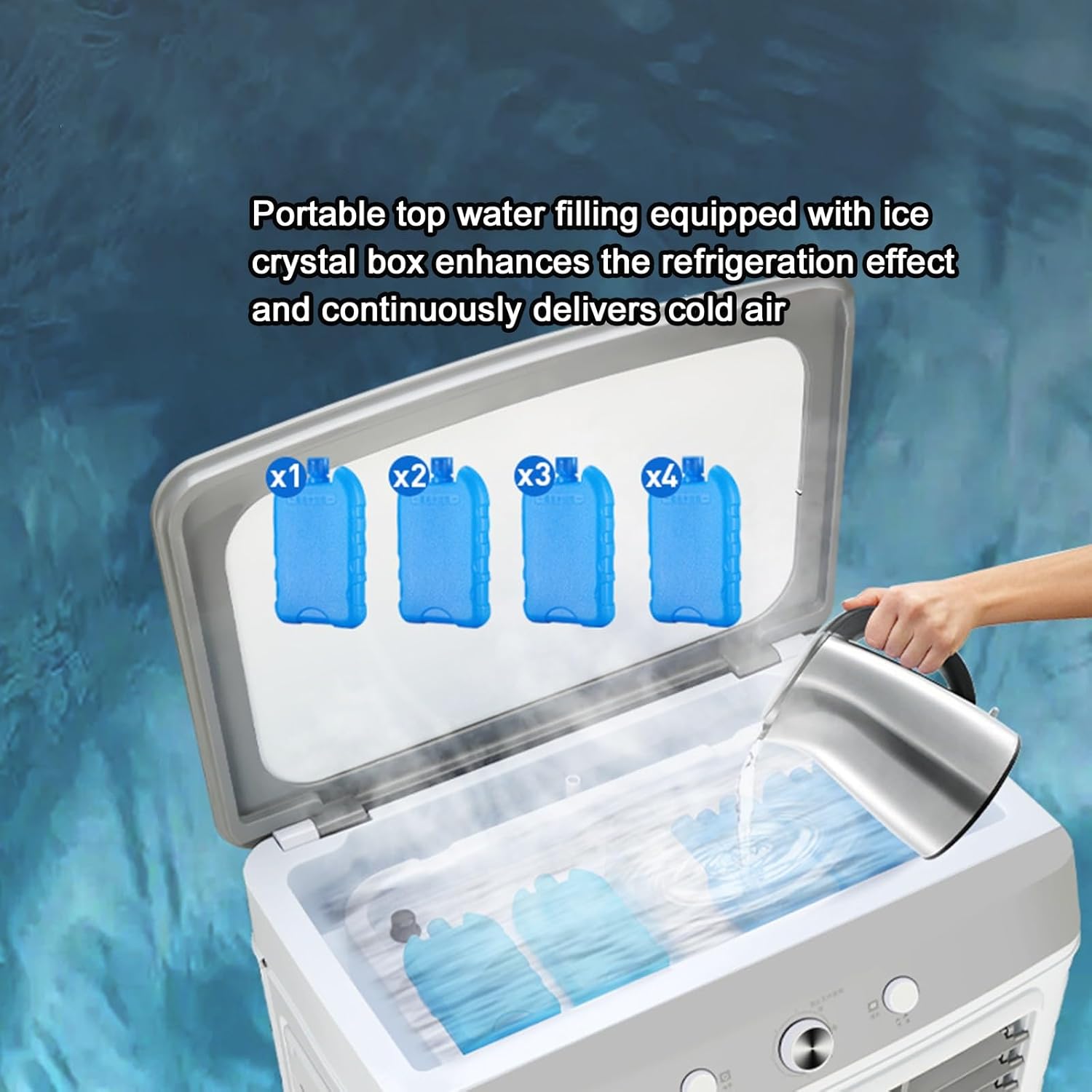 3 Wind Speed Portable Air Conditioners, Air Conditioner with Large Capacity Water Tank, Air Conditioner Portable with Universal Wheels, for Home, Office, Garage(106cm/41.7in)