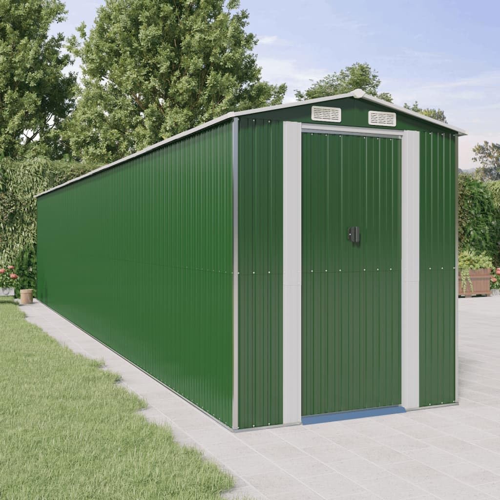 Green Galvanized Steel Garden Shed 75.6
