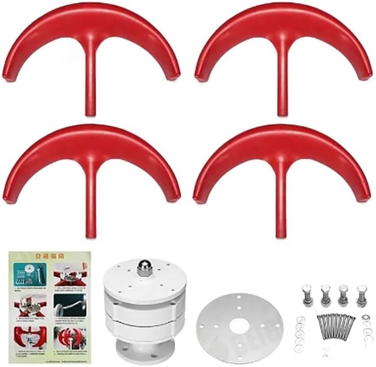 Wind Turbine Generator Kit, 3000W Wind Turbine 12v 24v Vertical Axies Wind Generator VAWT Small Windmill Free Energy With MPPT Charge Controller Homeuse for Hybrid Solar Wind System(White,MPPT CONTROL