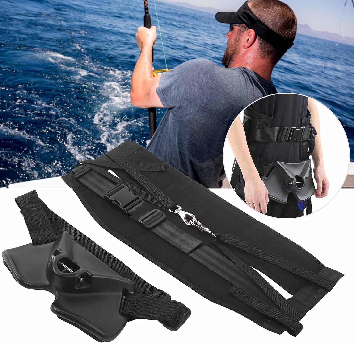 VBESTLIFE Fishing Rod Belt Adjustable,Fishing Belly Top Waist Support Fishing Rod Fighting Belt Pole Holder Fishing Supplies Fishing Tools and Accessories Other Fishing Tools and Accessories