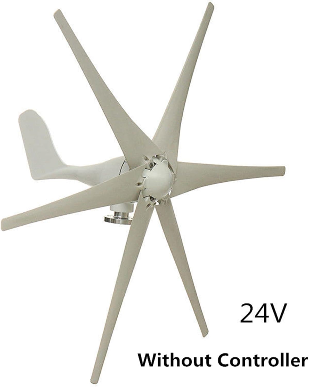 800W 24V/48V with Controller Home Small Wind Turbine Low Noise Wind Turbine Kit 6 Blades with Controller Home Wind and Solar Complementary (Color : White, Size : 24v)