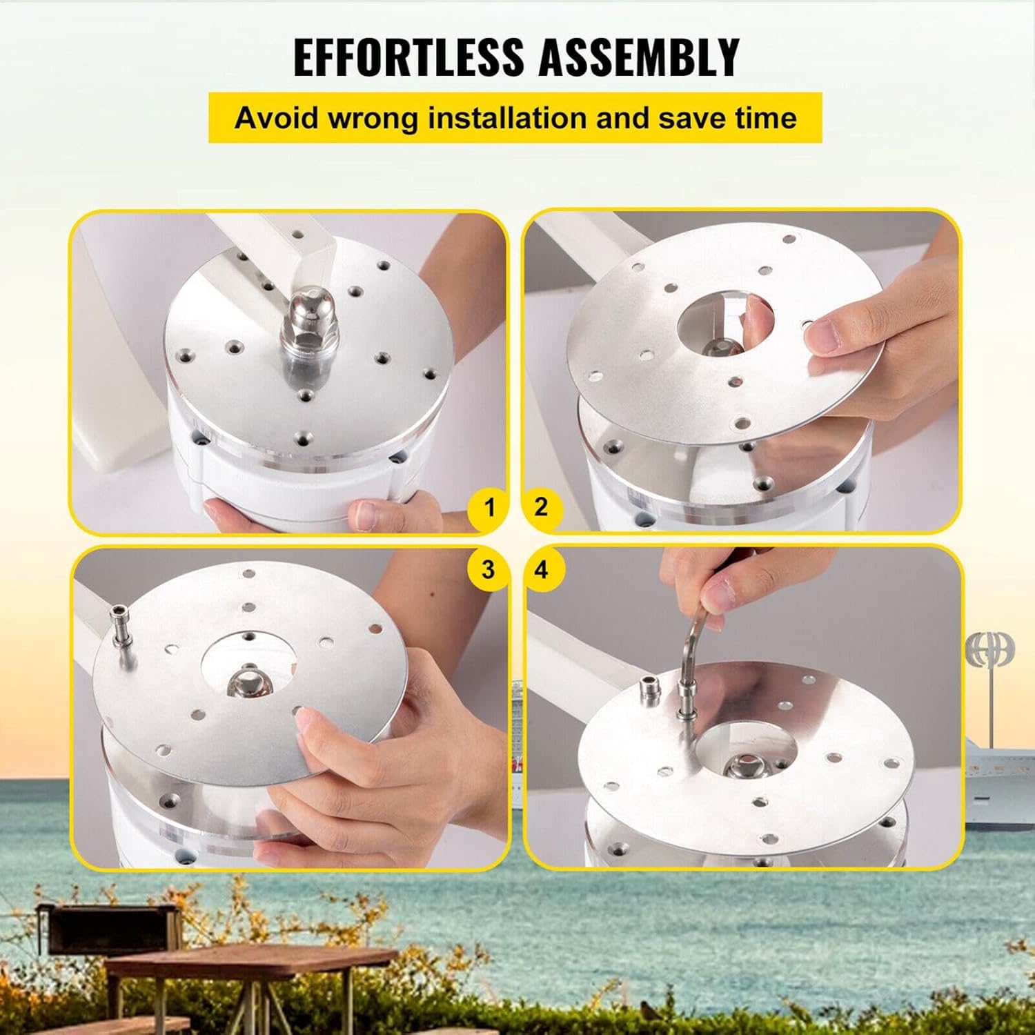 Home Wind Turbine | Wind Turbine with Controller, Flange Plate | 12 V/24 V 5 Leaves Windmill Generator Kit for Street Lighting, Home