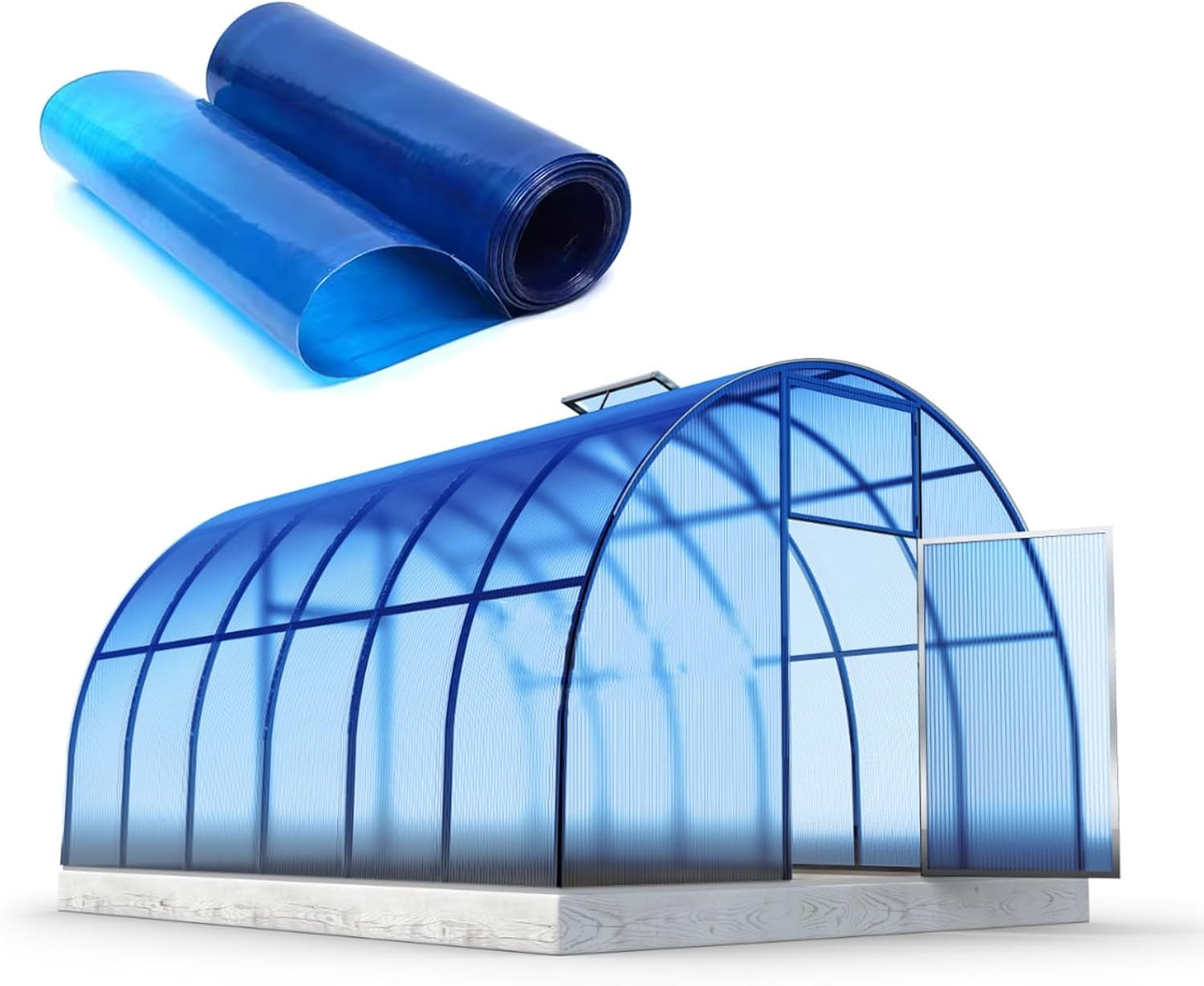 1.2mm Polycarbonate Roofing Sheet, Outdoor Garden Rain-Proof Cover, Glassfiber Daylighting Panels for Greenhouse, Easy to Cut Bend (Color : Blue-1mm, Size : 1x5m)