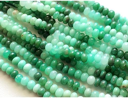 10 strands chrysoprase rondelle, chrysoprase beads, green shaded chrysoprase, fines chrysoprase beads, 7mm 10 inch