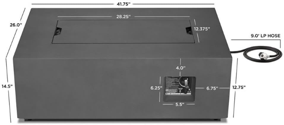 Home Square 2-Piece Set with Small Fire Table & Fire Glass in Slate/Cobalt Blue