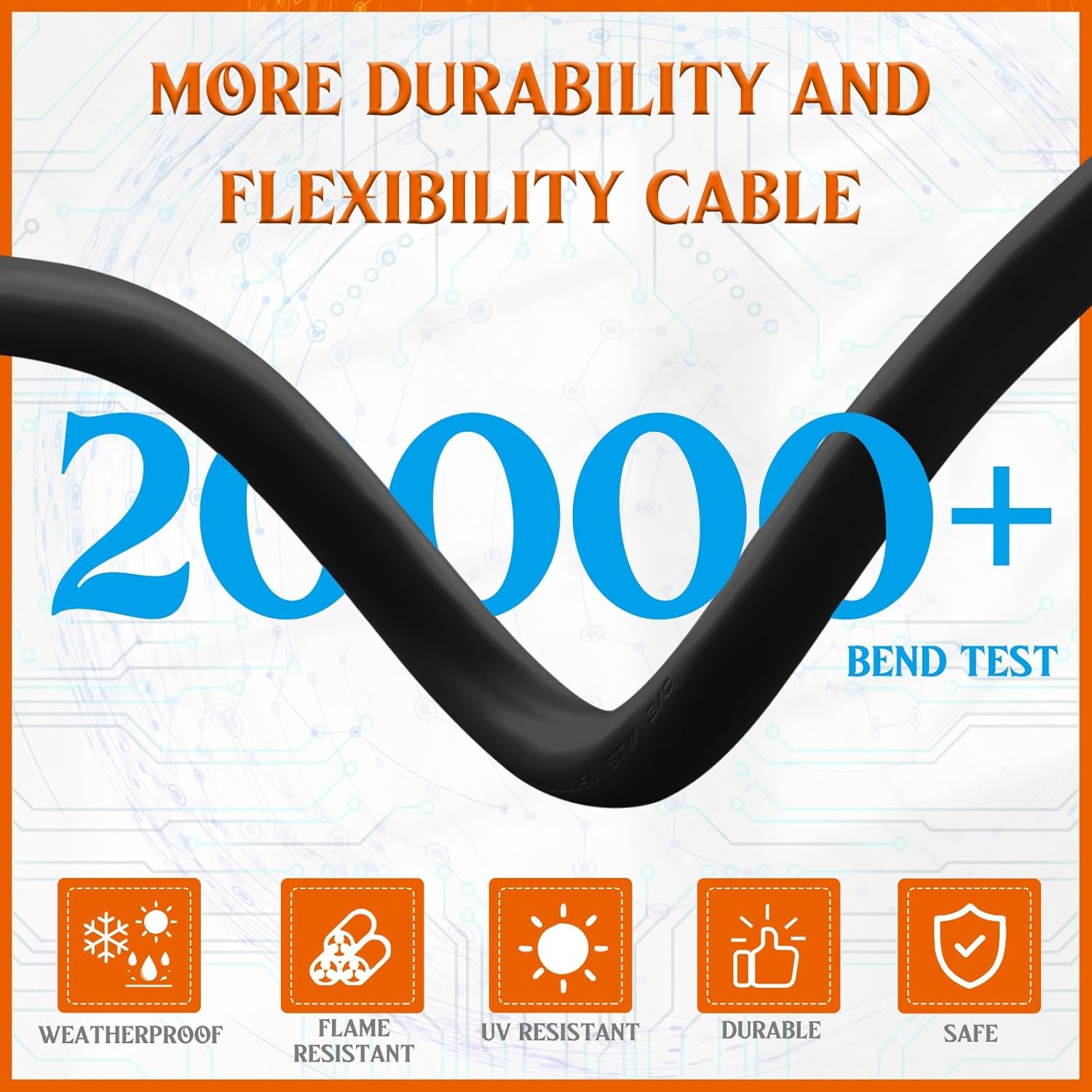 Kanayu 15FT 30 Amp RV Generator Cord and Power Inlet Box Compatible with NEMA TT-30P to L5-30R Lock Generator Extension Cord with LED Indicator Pre-Drilled L5-30P Inlet Box, ETL Listed
