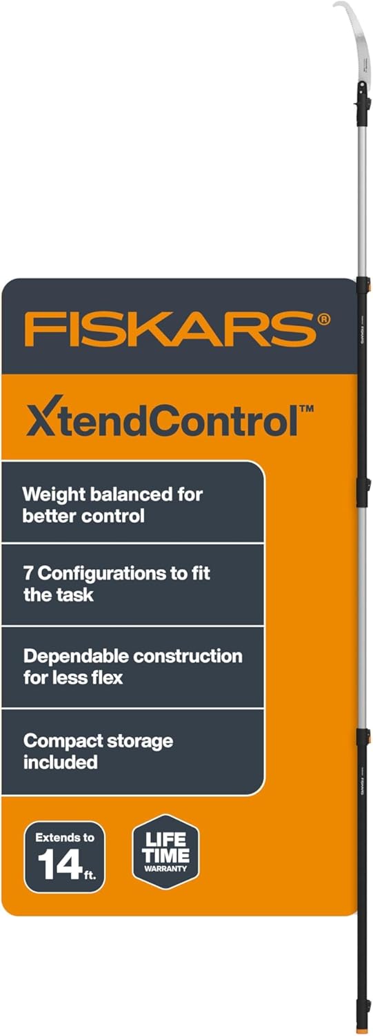Fiskars XtendControl Extendable Tree Pruner (14 ft), Adjustable Branch Trimmer w/Fixed Pruning Head, 15