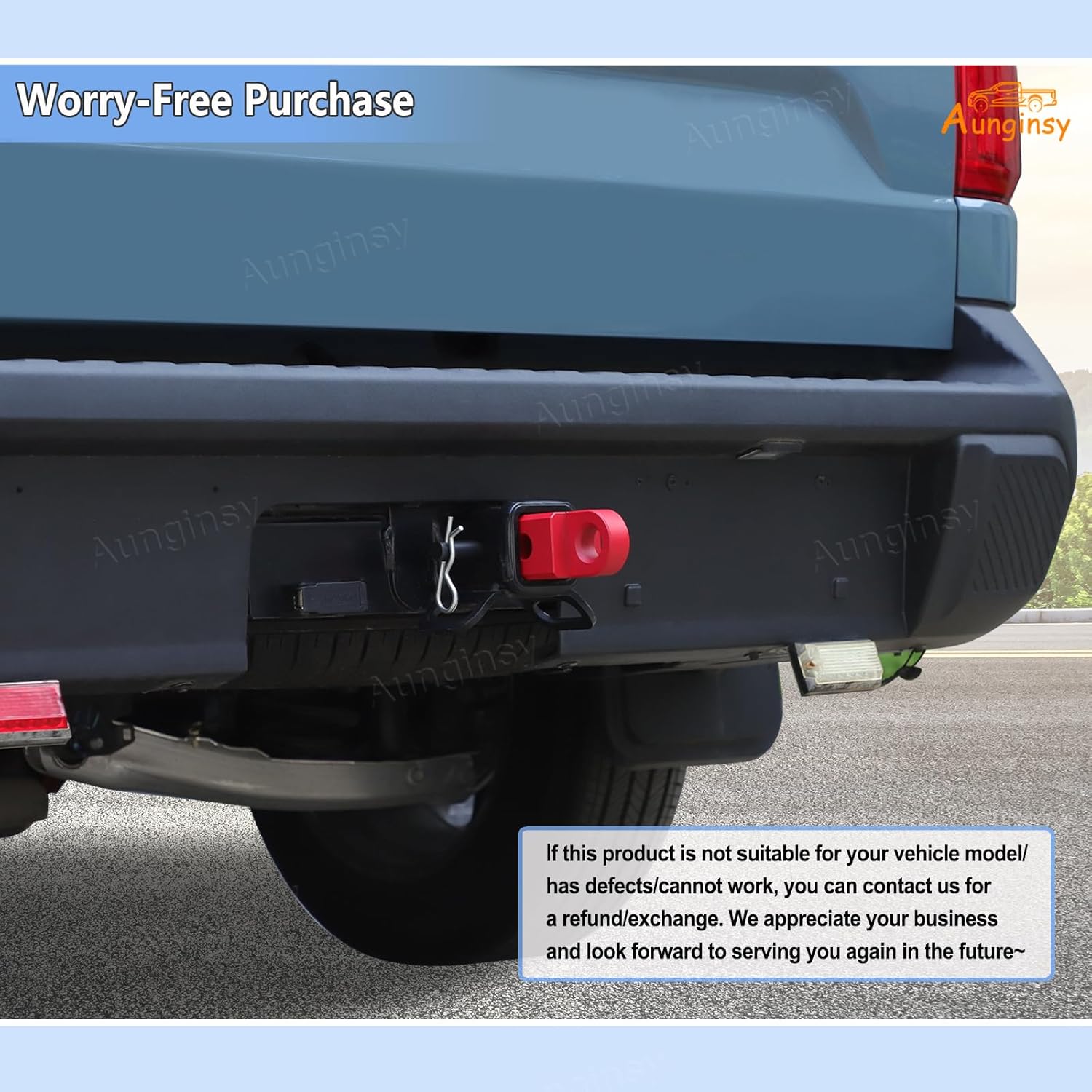 Aunginsy Tow Hitch Receiver Hook with Tightener Compatible with Ford Maverick 2022 2023 2024 2025 Accessories, Car Shackle Mount Trailer Hitch Lock Pin Heavy Duty Solid Recovery Towing Kit for Trucks