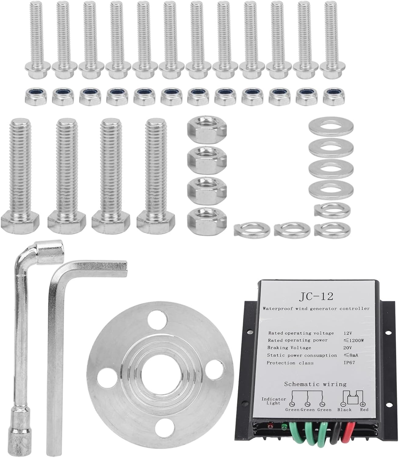 800W Wind Generator Kit 6 Blade Industrial Machinery Machine Professional Wind Turbines Small Windmill Generator (white 12V)