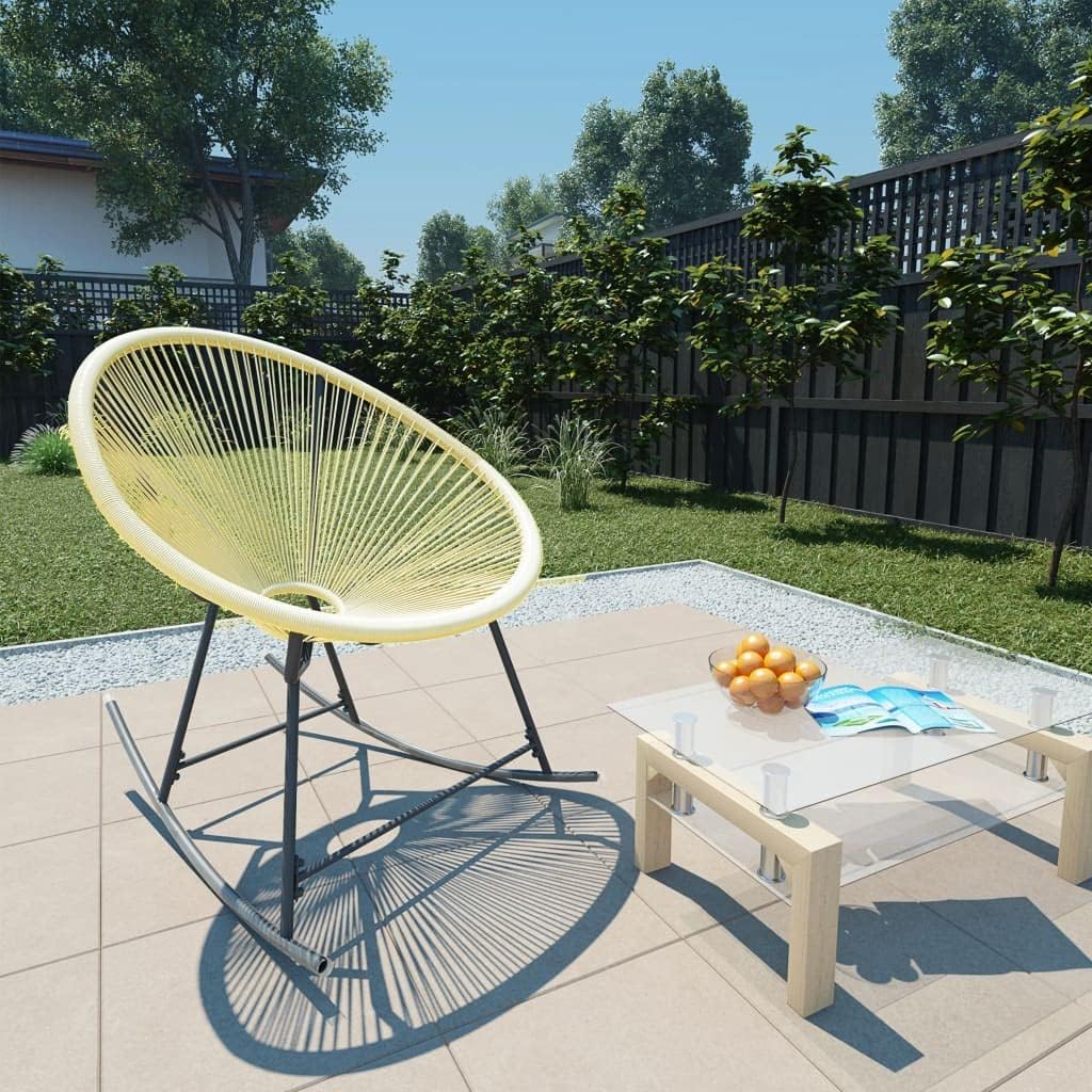 Outdoor Acapulco Chair Poly Rattan Beige Patio Seating