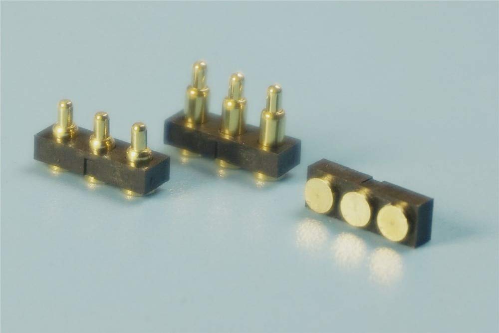 Gimax 100pcs Spring Loaded Pogo Pin Connector 3 Pin 2.54 mm Grid Height 2.0 2.5 3 3.5 4 4.5 5 5.5 6 6.5 7 7.5 8 8.5 9 9.5 10 mm SMD - (Color: Height 9.5)