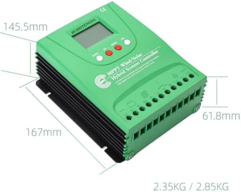 12000W MPPT Hybrid Controller - 220V/12V/24V/48V Wind Solar Power Regulator for Battery Charging & Wind Turbine Generator (Blue)