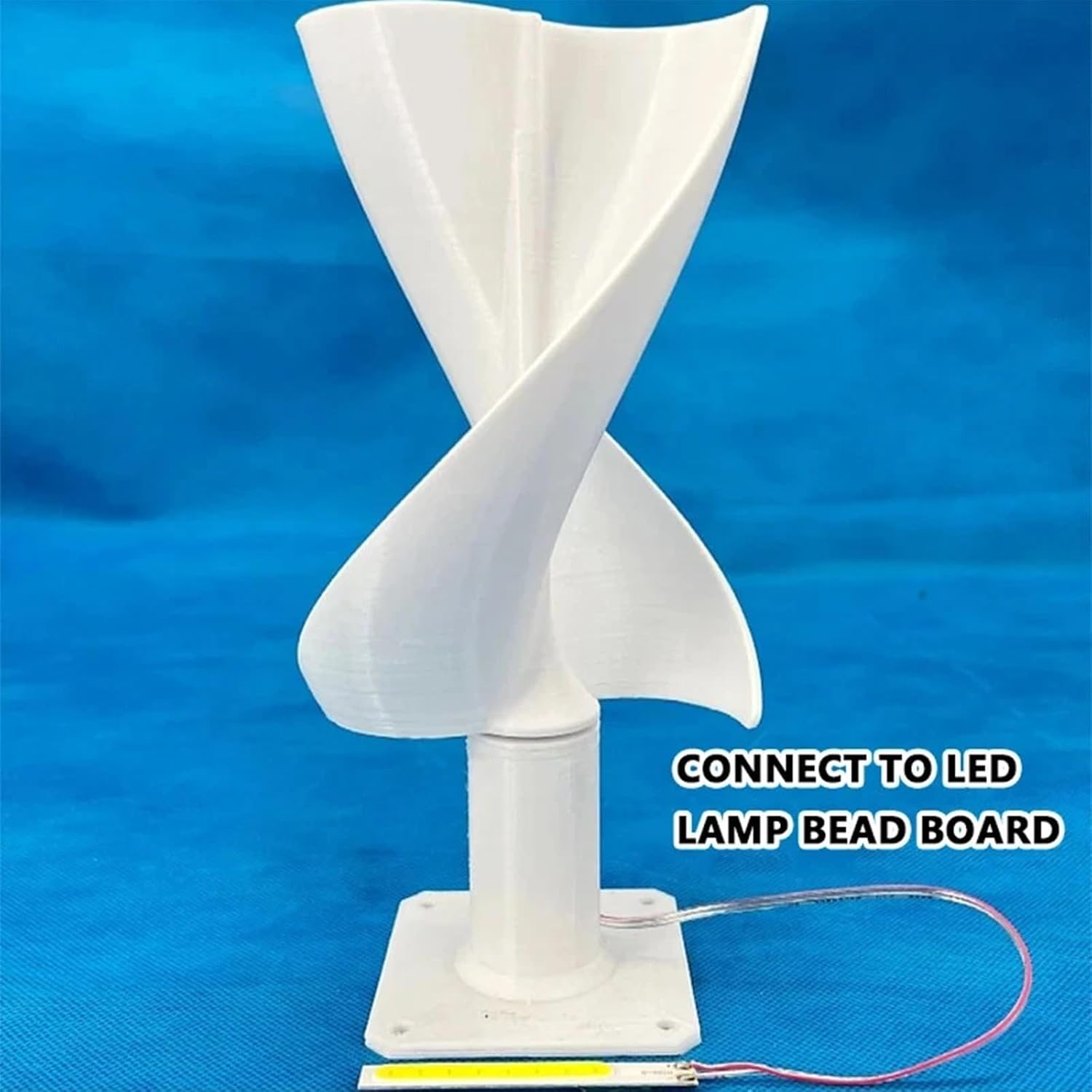 DIY Mini Wind Turbine Kit - 20W Spiral Blade Generator Model with Permanent Magnet & LED Light - Educational Renewable Energy Project for Kids & Adults