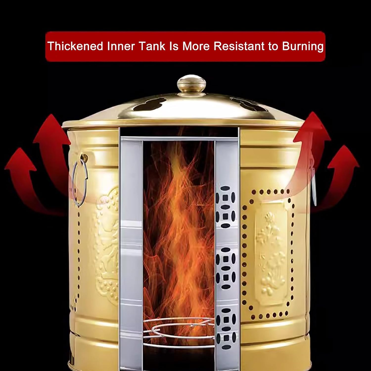 Incinerator Burn Barrel，Burn Barrel Fire Pit with Rollers - Yard Waste Incinerator for Leaf Trash, Garden Debris Outdoor Burning(XX-Large)