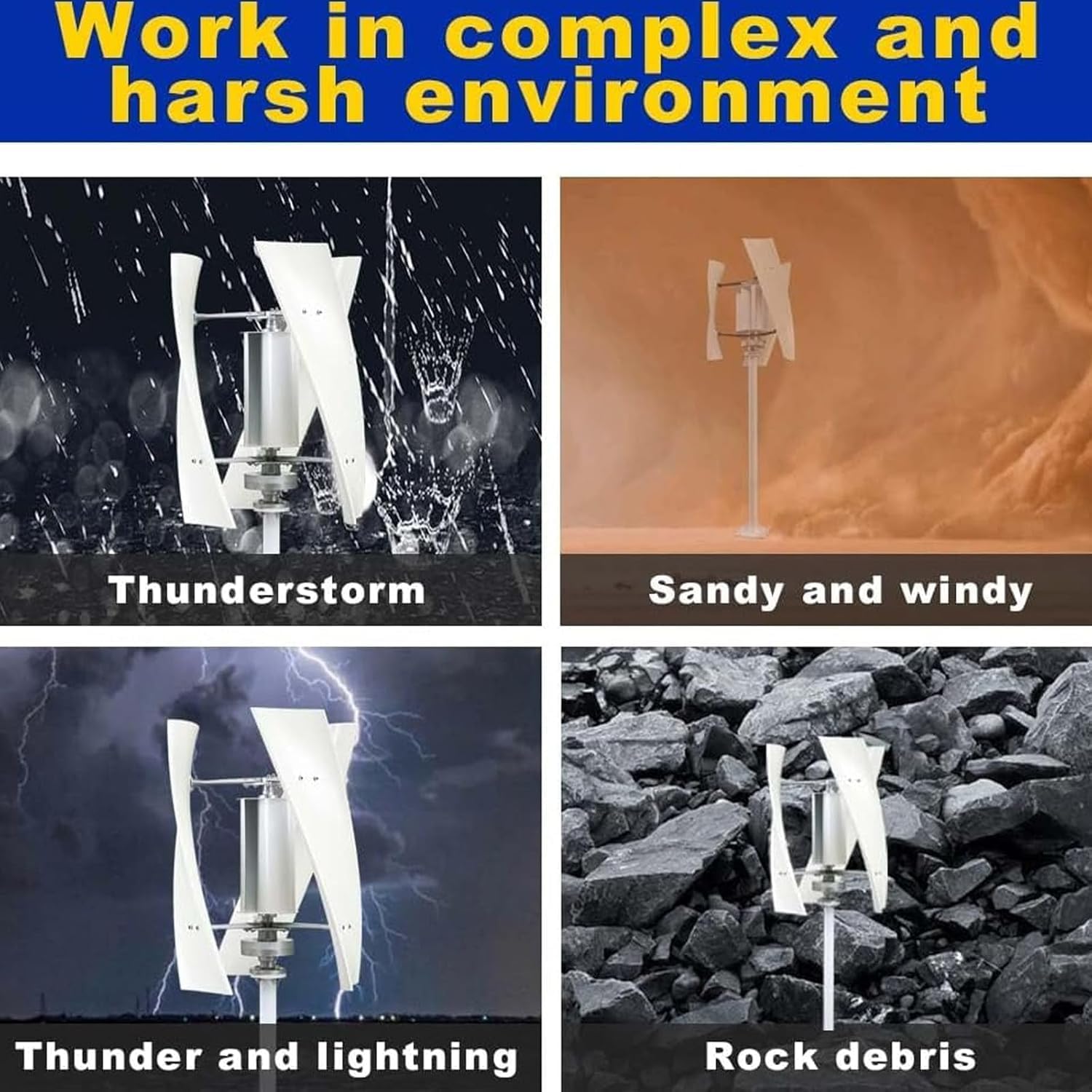 CAJUCA 8Kw Wind Turbine Energy Wind Generator, Wind Vertical Axis Alternative Energy System Wind Power Generator for Marine RV