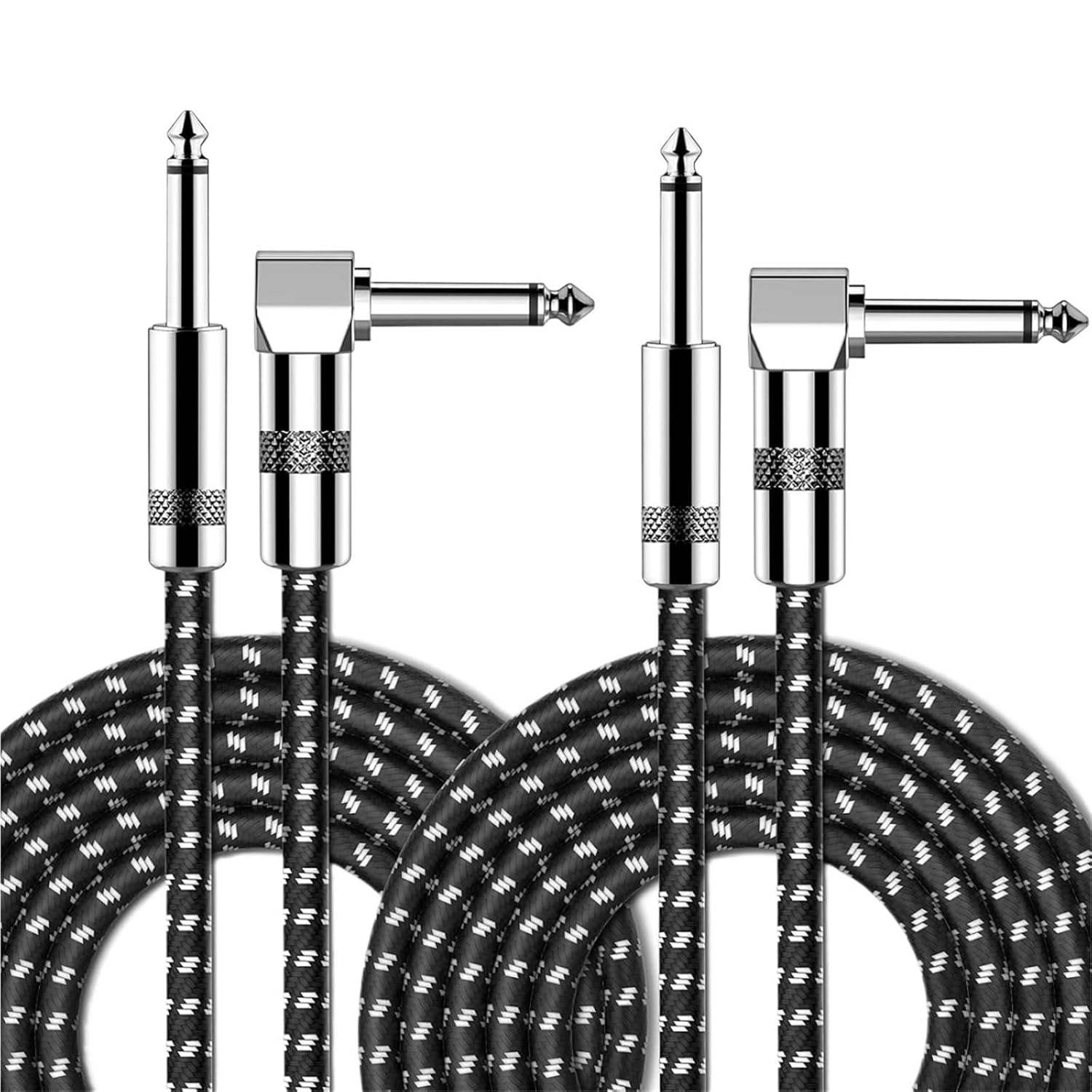 2Packs 6.5mm Guitar Cable Electric Instrument Patch Cable Bass AMP Cord 6.5mm 1/4 Straight Mono Cable for Mandolin Pro Audio(Straight-2PK,0.5m)